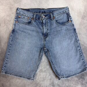 Levi's 405 Standard Fit Denim Shorts Mens 32 Light Wash WaterLess Blue Denim EUC